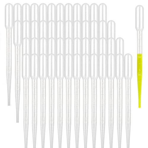 500PCS 3ML Plastic Dropper Pipettes, Disposable Eye Dropping Pipettes for Essential Oils, Home Use, Science Class, Lab Experiments, DIY Art