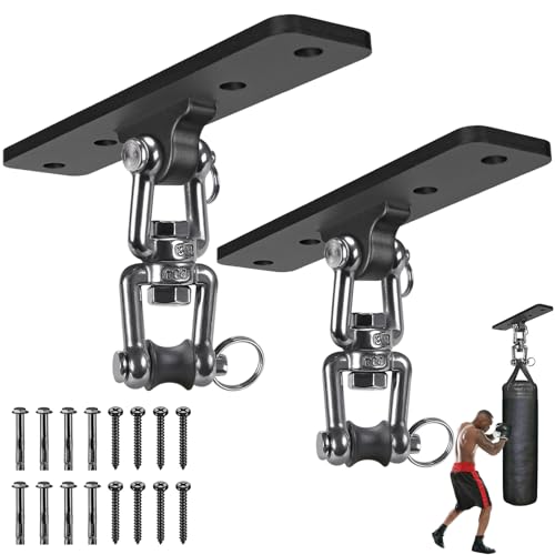 Kipika Heavy Bag Hanger Wall Mount Punching, Heavy Duty Boxing Bag Bracket for Home Gym Indoor Training, Adjustable & Rotatable Punching Bag Bracket for Boxing, Muay Thai - color: ‎‎A-Black（2 pack）