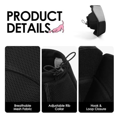 AOFITEE Large Dog Cone Adjustable Dog Cone to Stop Licking, Black XL - color: Black, size: X-Large