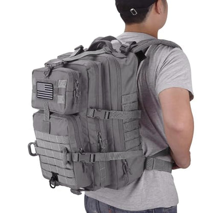Hannibal Tactical MOLLE Assault Backpack, Tactical Backpack Military Army Camping Rucksack - color: Grey