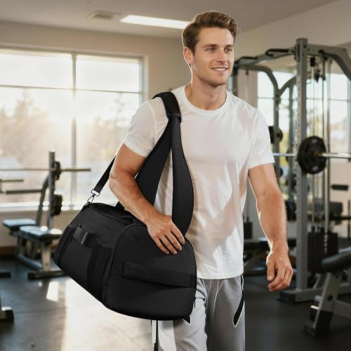MIYCOO Gym Bag with Shoes Compartment, Duffle Bag, Backpack with Wet Pocket - color: 02#Black-Style2