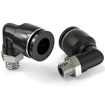 TAILONZ PNEUMATIC Male Elbow 4mm Tube OD x M6 Thread 90 Push to Connect Fittings PL4-M6 (Pack of 10) - size: 4mm OD M6