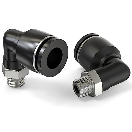 TAILONZ PNEUMATIC Male Elbow 4mm Tube OD x M6 Thread 90 Push to Connect Fittings PL4-M6 (Pack of 10) - size: 4mm OD M6