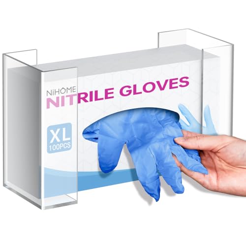 NiHome Clear Acrylic Glove Box Holder Tissue Box Dispenser, Wall Mount - size: 1-tier