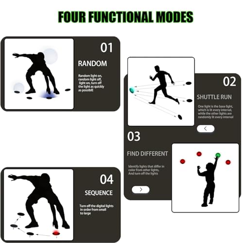 Reaction Training Platform, Flash Reflex Training Light Agile Fitness Light Improve Speed, Agility and Reaction time for Sports and Fitness,4 Modes with Remote Control(6) - color: 6