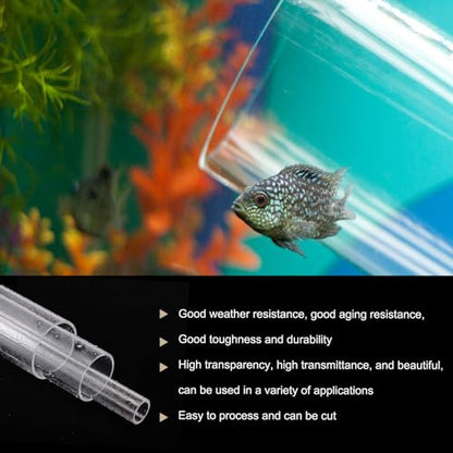 18" Clear Plastic Rigid Pipe 8mm ID x 10mm OD (5/16" ID x 3/8" OD) Acrylic Round Tubing, [for Plumbing, Hydraulics, Pneumatics, Aquarium] - size: 5/16" x 3/8"