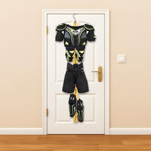 Hockey Hanger Portable Hanging Dryig Rack Hockey Gifts for Home and Outdoor Using in Ice Hockey Skating Football Camping Fishing 5 Hooks (Yellow) - color: Yellow