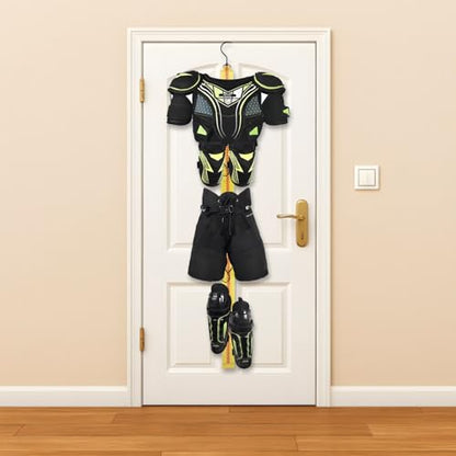 Hockey Hanger Portable Hanging Dryig Rack Hockey Gifts for Home and Outdoor Using in Ice Hockey Skating Football Camping Fishing 5 Hooks (Yellow) - color: Yellow