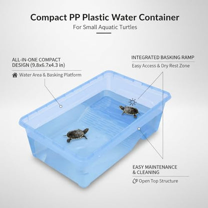 Compact PP Plastic Storage Container with Integrated Raised Platform - Small Indoor Organizer Box, Blue