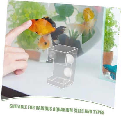 PRETYZOOM Aquarium Fish Feeder Feeding Tube with Suction Cup, Large Square Non-Floating Sinkable Fish Tank Accessory for Betta and Shrimp Feeding