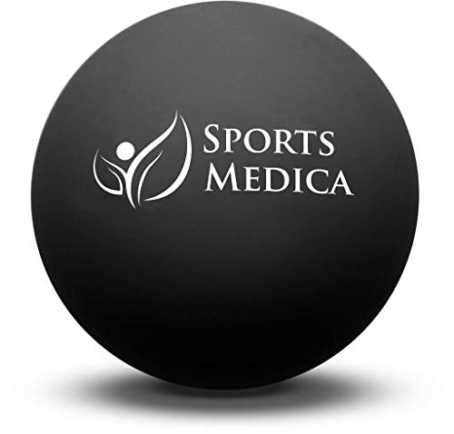 Lacrosse Ball for Myofascial Release, Trigger Point Massage Therapy | Best For Neck & Shoulder Pain, Video Series & eHandbook Included - color: Black Lacrosse Ball