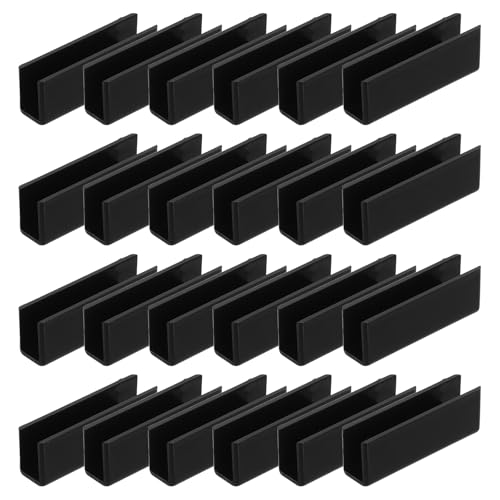 uxcell 24Pcs Plastic Glass Connector, Suitable for 8mm Thick 180 Degree Glass to Glass Clamp, Fixing Bracket Rimless Clip Holder for Aquarium Fish Tank Display Shelves, Black - color: Black, size: 8mm