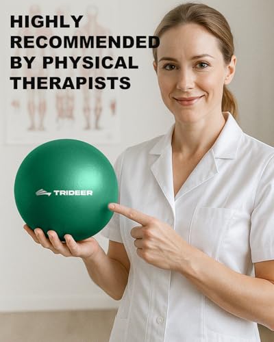 Trideer Exercise Ball for Physical Therapy, 9 Inch Pilates Ball - color: Green (with inflation straw)