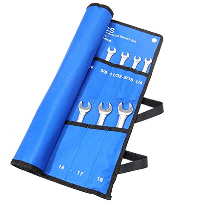 3 Pieces Wrench Tool Organizer Roll Up Tool Pouch Bag - style: 20+12+7 Pockets