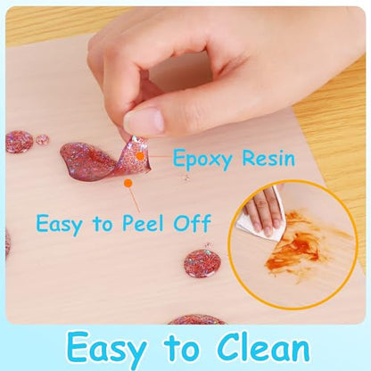 Clear Silicone Crafts Mats: Translucent Non-slip Silicone Jewelry Sheet 11.8×15.75In - Heat Resistant Countertop Liner for Epoxy Resin Glitter Slime DIY Nail Art (4 Pack) - color: Translucent(4pcs), size: 11.8"W x 15.75"L