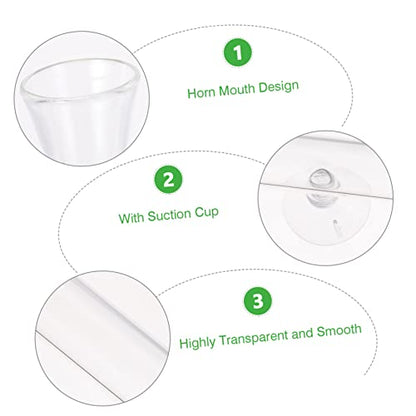 Happyyami 1set Glass Shrimp Feeder Tube Dish for Aquariums Feeding Accessory Cup Design for Fish Tanks and Shrimp Care - size: 6X6X25CM