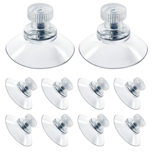 10 Pack 32mm Suction Cups with Screws Nut, Clear PVC Sucker Pads Holder, Strong Sucker Suction Cup Holder for Window, Bathroom Wall, Car Shade, Home Decoration - size: 32mm