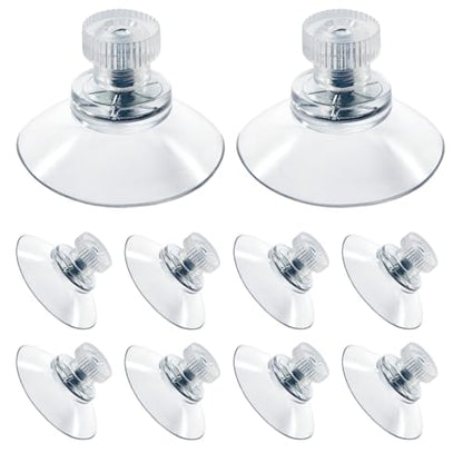 10 Pack 32mm Suction Cups with Screws Nut, Clear PVC Sucker Pads Holder, Strong Sucker Suction Cup Holder for Window, Bathroom Wall, Car Shade, Home Decoration - size: 32mm