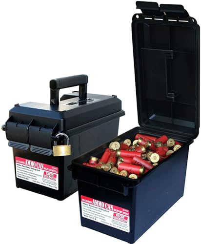 MTM AC50C-40 Ammo Can, 50-Caliber, Heavy-Duty Dual Latching System, Rugged Polypropylene Plastic, O-Ring Seal System, Water Resistant, Bulk Ammo Storage, USA Made, Black - color: Black, size: 50-Caliber