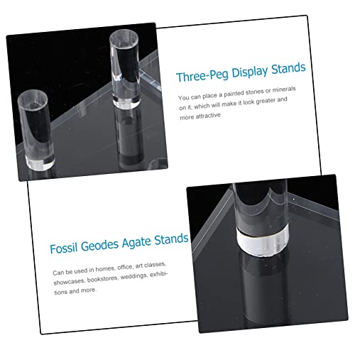 PRETYZOOM Crystal Display Stand Acrylic Rack for Mineral and Crystal Showcases Elegant Three-peg Design for Collectors and Home Decor