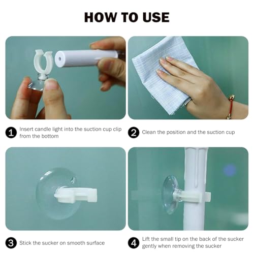 6 Pack Candle Holder Clamps Window Candle Suction Cups Clamp for Christmas New Year Valentines Day Celebration (20mm)