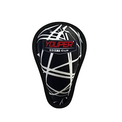 Youper Boys Youth Soft Foam Protective Athletic Cup (Ages 7-12), Kid Athletic Cup for Baseball, T-Ball, Football - color: Black White