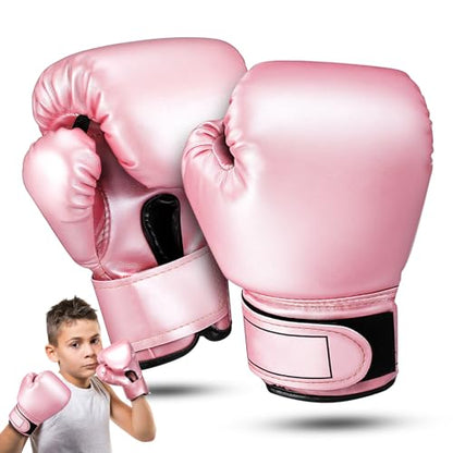 Garneck Kids Boxing Gloves: Toddler Punching Training Gloves for Boys Girls Ages 3-8 Pu Leather Sparring Mitts for Kickboxing Muay Thai MMA & Heavy Bag, Pink