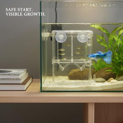 Aquarium Breeding Box for Fry Isolation and Egg Separation, Clear Acrylic and PP Plastic (1 PC)