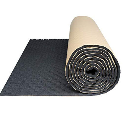 uxcell 2-10mm 16sqft Sound Deadening Mat Wave Foam Car Heatproof Foam Deadener Universal Self-Adhesive Acoustic Absorption for Hood Fender 19.7"x118" - size: 16sq.ft