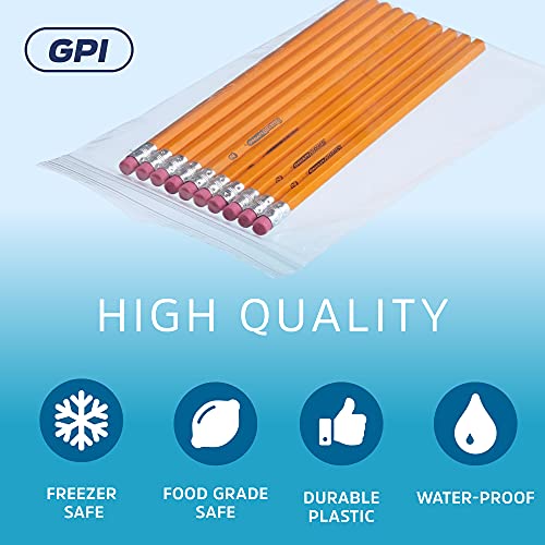 5" x 7" Zip Bags - 200 Count, Small, Clear Plastic Reclosable Zipper Poly Baggies, 2 Mil, with Resealable Zip Top Lock for Packaging Food Storage, Snacks, Candy, Office Supplies & More.