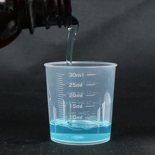 10 Pcs 1 oz (30 ml) PP Plastic Measuring Cups, Small Liquid Graduated Beakers for Kitchen Baking, Cooking, Epoxy Resin, Labs & Medicine