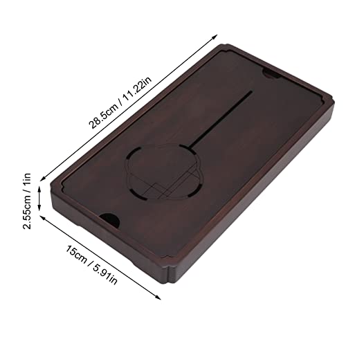 Water Storage Tea Tray, Chinese Drinks Drainage Box Decorative Household Tea Serving Board Large Capacity Detachable Teaware for Kitchen Cafe Office (S)