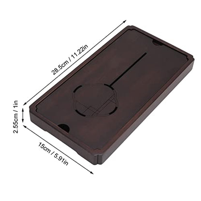 Water Storage Tea Tray, Chinese Drinks Drainage Box Decorative Household Tea Serving Board Large Capacity Detachable Teaware for Kitchen Cafe Office (S)