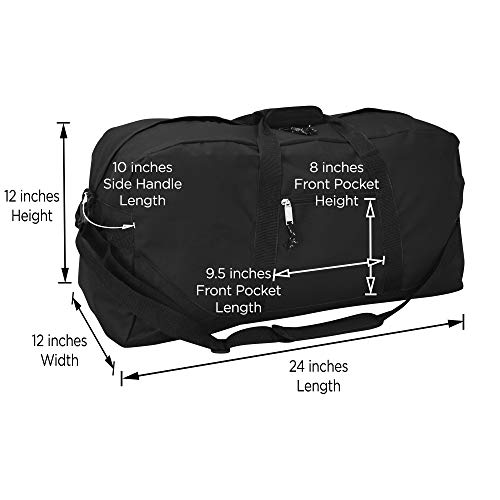DALIX 25" Big Adventure Large Gym Sports Duffle Bag (Black Grey Navy Blue Red Camo) - color: Black