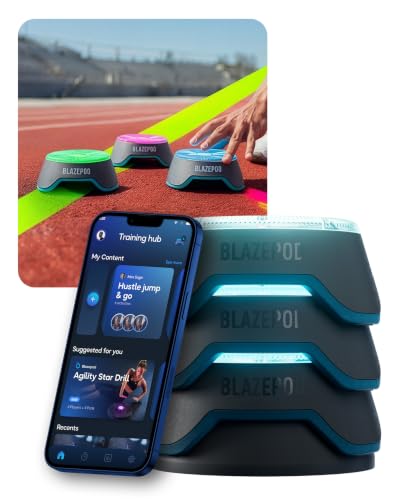 BlazePod Reaction Training Kit Smart Pods for Speed, Agility & Cognitive Drills - Pro-Level Training for Athletes, Trainers, Therapists & Coaches - App Access Included (4 Pods) - color: 3 Pods | Home Kit