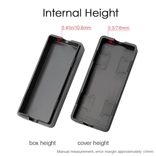 Project Box 10 Pieces ABS Plastic Electrical Project Case Small Junction Box for Electronics Black 2.4 x 1.0 x 0.6 inch (60 x 26 x 16 mm) - size: 2.4" x 1.0" x 0.6"(10pc)