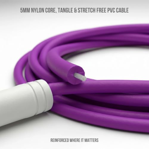 Elevate Rope Jump Rope for Men & Women, 5mm PVC Cable, 10 ft Adjustable - color: Fuchsia