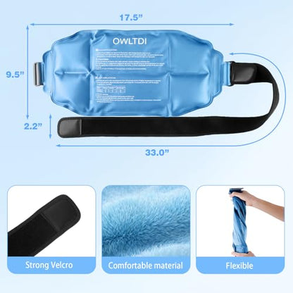 Ice Packs Soft Flexible Gel Pack for Injuries Reusable Cold Hot Therapy for Shoulder Knee Back Elbow Leg Hip Arm for Muscle Relief & Recovery 17.5'' x 9.5'' Blue - color: Blue