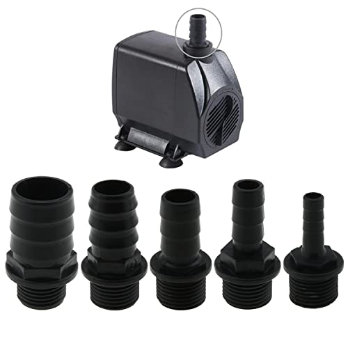 5IN1 Nozzles Kit for Fountain Pump, Aquarium, Fish Tank, Pond, Hydroponics, Statuary Accessories 5 Sizes