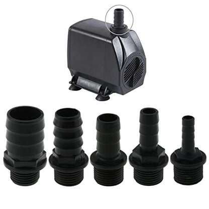 5IN1 Nozzles Kit for Fountain Pump, Aquarium, Fish Tank, Pond, Hydroponics, Statuary Accessories 5 Sizes