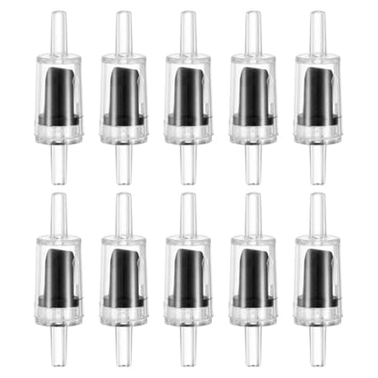 M METERXITY 10-Pack Aquarium Air Check Valve, Plastic One Way Non-Return Valves Air Valve Air Tubing Accessories Air Pump Accessories for 3/16" Airline Tubing Fish Tank [Clear Black]