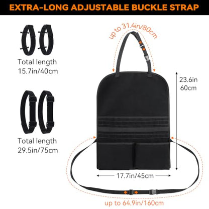 Universal Tactical Patch Display Board Hook & Loop Panel and Tactical MOLLE Seat Organizer for Trucks/SUVs - style: Seat Organizer&Fixed Straps