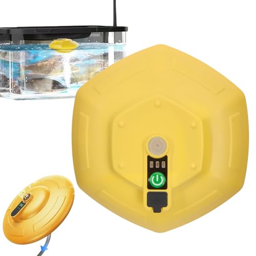 Floating & Rechargeable Bait Bucket Aerator IPX7 Waterproof Type-C Charging Quiet Bubbler for Live Bait Buckets & Fish Tanks 5-30 Gallons