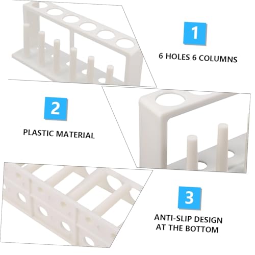 Healifty Plastic Test Tube Rack Holder White Water Quality Test Tube Stand Organizer for Laboratory and Aquarium Use