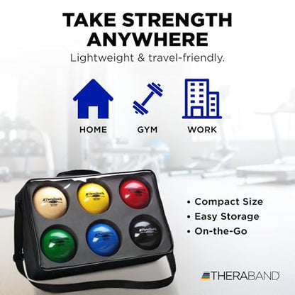 THERABAND Soft Weight 6.6 Lb, 4.5" Ball-Shaped Isotonic Exercise Ball | Ball-shaped isotonic soft weight for physical therapy, Pilates, shoulder strength and rehab exercise - color: Black