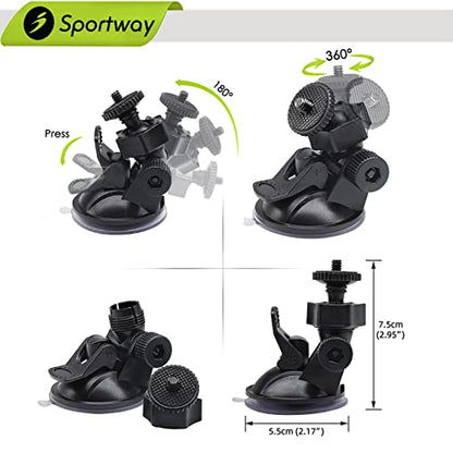 S30 Dash Cam Suction Mount (2nd Gen) with 10pcs Joints for REXING,Z-Edge,Old Shark,YI,KDLINKS,Falcon Zero,Transcend,Crosstour,VANTRUE,GoPro Hero and Most Other Dash Cameras DVR GPS