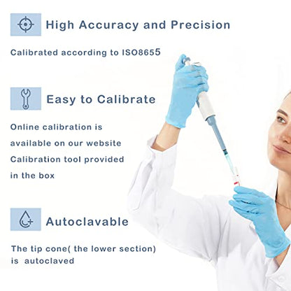 ONiLAB Lab Micropipette, Adjustable Volume Single Channel Pipettors,5-50ul - style: 5-50ul