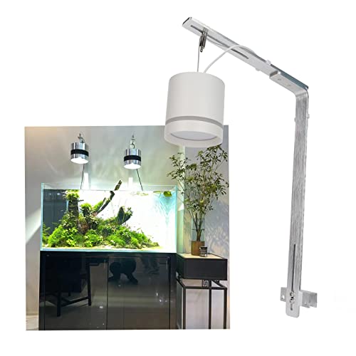 Fish Tank Light Bracket, COB Aluminium Alloy Brushed Finish Adjustable Durable Drop Light Bracket for Aquarium Lighting of Fish Plants Etc. (Silver) - color: Silver