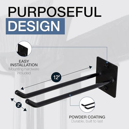 StoreYourBoard Heavy Duty Ladder Hooks for Garage Wall, Holds 2 Ladders - size: X-Large
