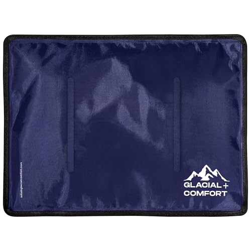 Glacial Comfort Large Gel Ice Pack for Injuries Reusable - (15" x 11") Cold Pads for Back Pain, Hip, Knee, Shoulder, Muscle Strains, Migraine & Postpartum Recovery, Flex Technology - Compression Pad. - size: Large (15" x 11")